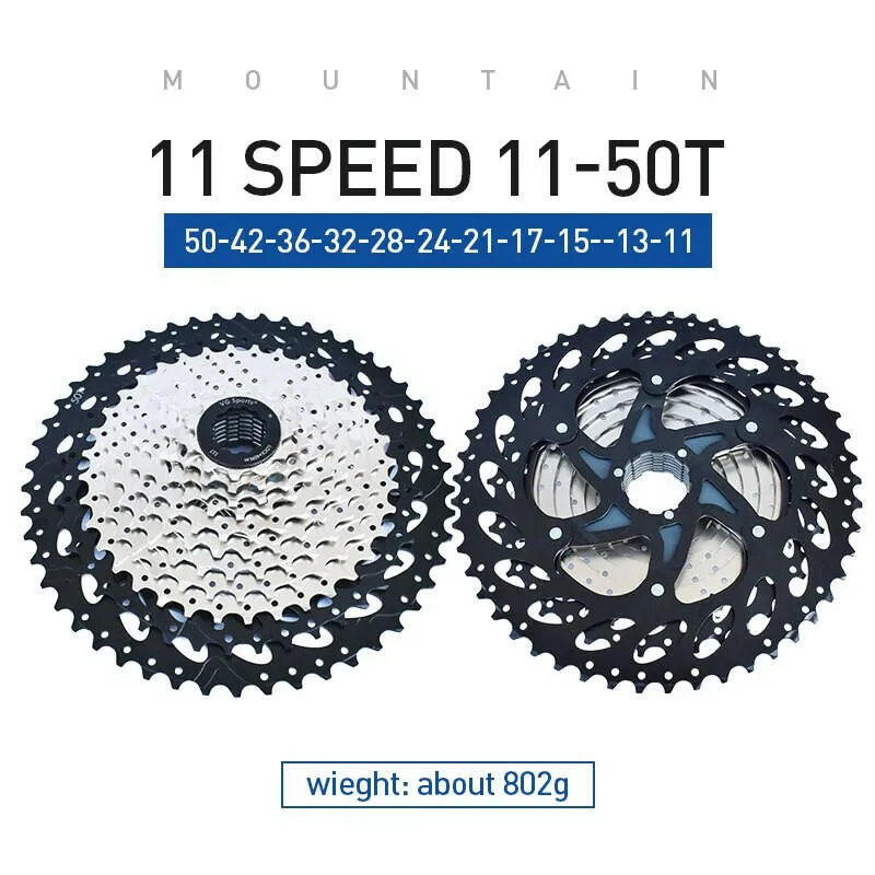 1pc VG SPORTS 9 10 11 Speed Mountain Bike Cassette Freewheel MTB Bike Cassette Sprocket 9v 10v 11v 32T/36T/42T/50T Bike parts