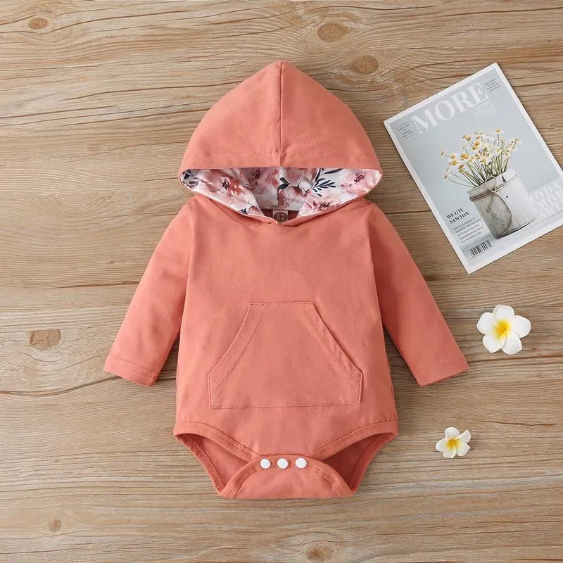 2-piece Hooded Romper & Floral Pants for Baby Girl