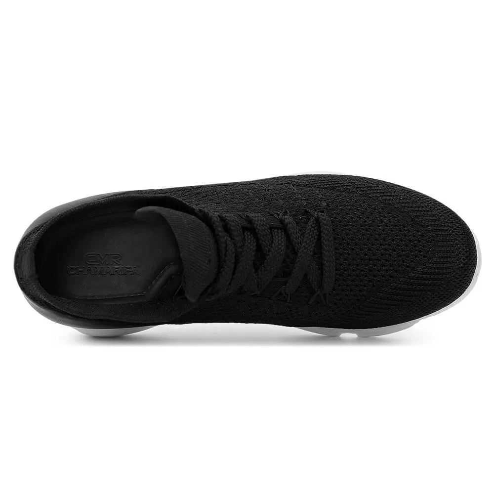 6 CM/2.36 Inches CMR CHAMARIPA High IncreasingSneakers For Women - Breathable Black Knit