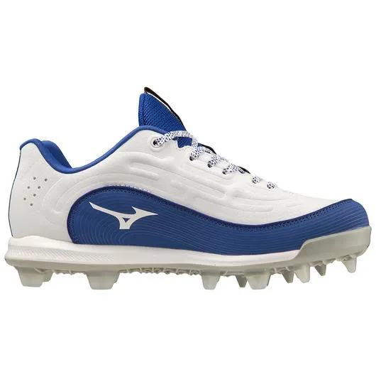 9-Spike Advanced Finch Elite 6 Low Women's TPU Molded Softball Cleat- White/Royal