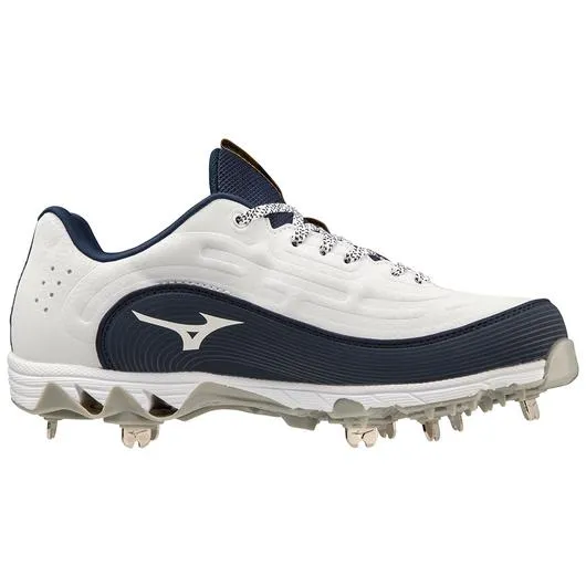 9-Spike Swift 8 Low Women's Metal Softball Cleat - White/Navy