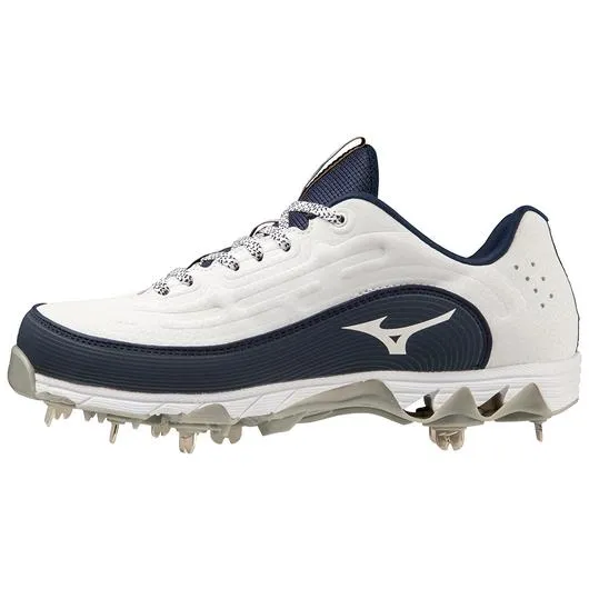 9-Spike Swift 8 Low Women's Metal Softball Cleat - White/Navy