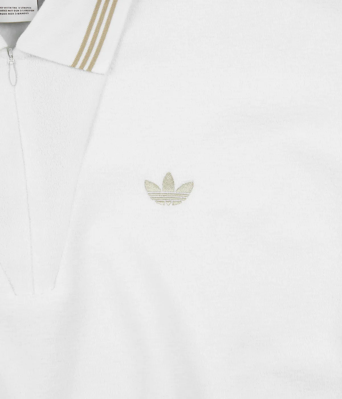 Adidas Bouclette Polo Sweatshirt - Off White / Savannah