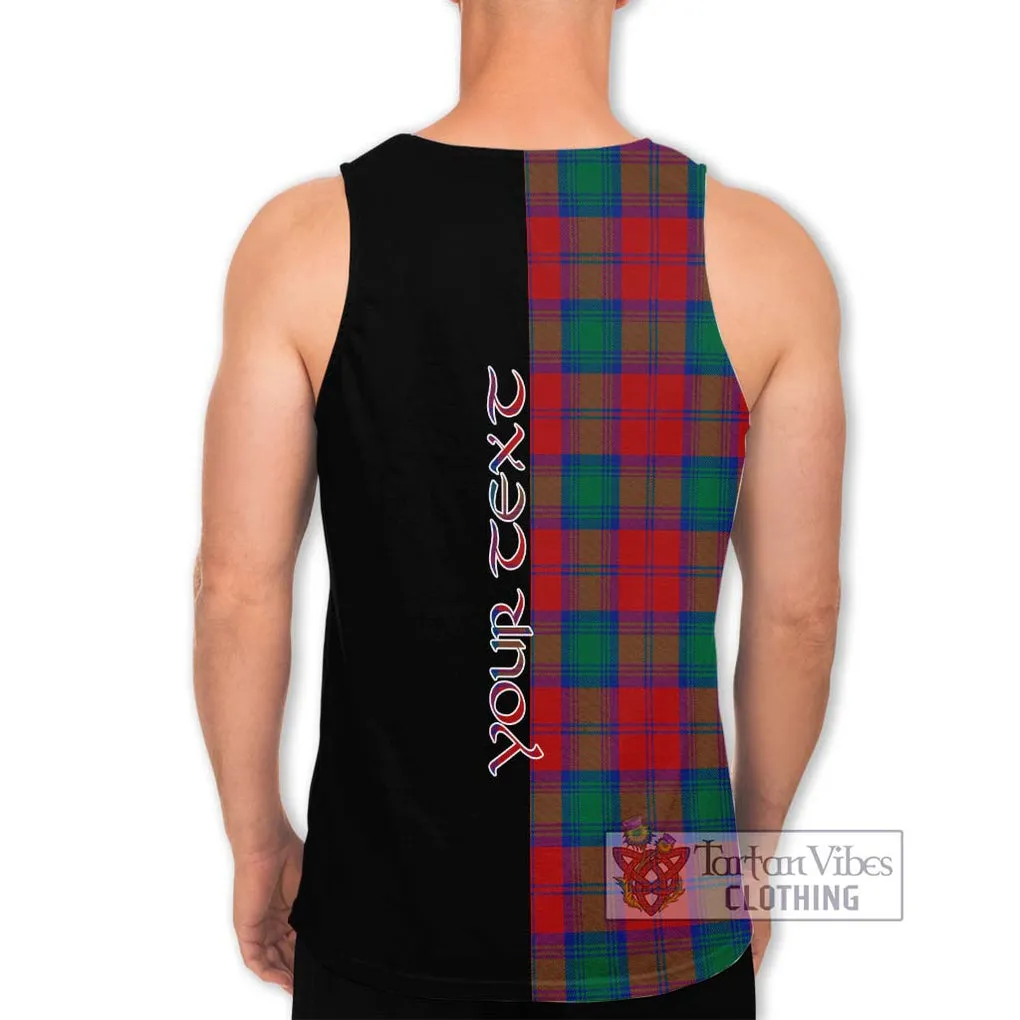 Affleck Tartan Men's Tank Top with Family Crest and Half Of Me Style