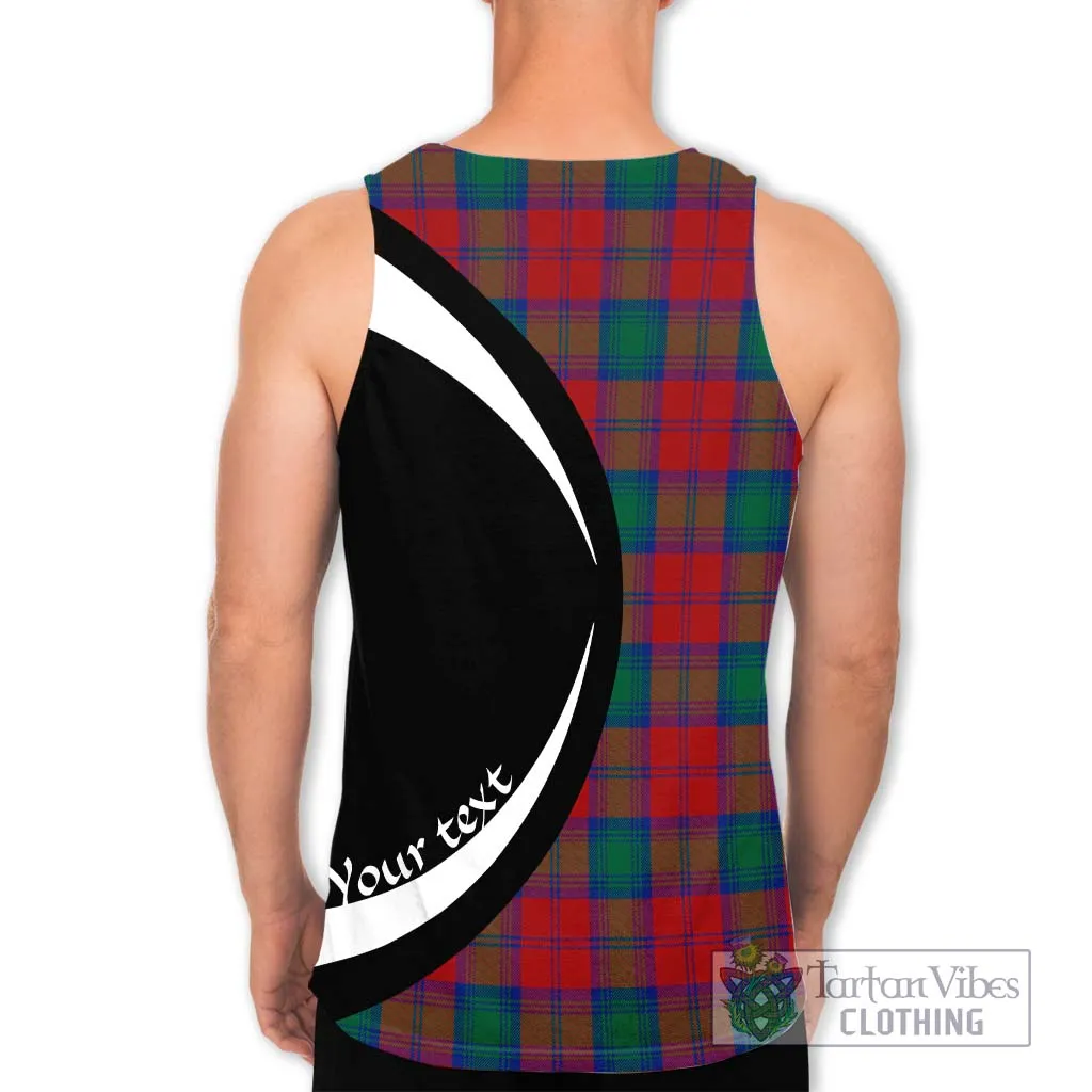 Affleck Tartan Men's Tank Top with Family Crest Circle Style