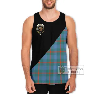 Agnew Ancient Tartan Men's Tank Top with Family Crest and Military Logo Style