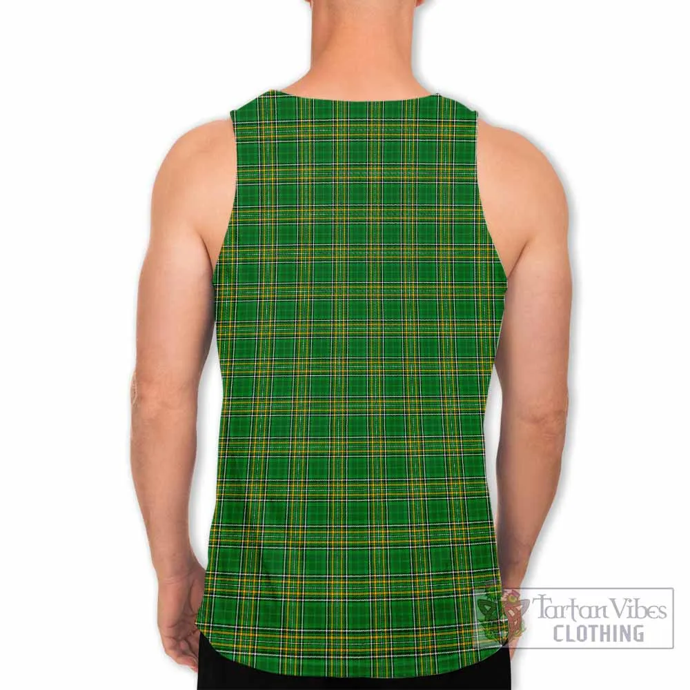 Agnew Irish Clan Tartan Men's Tank Top with Coat of Arms