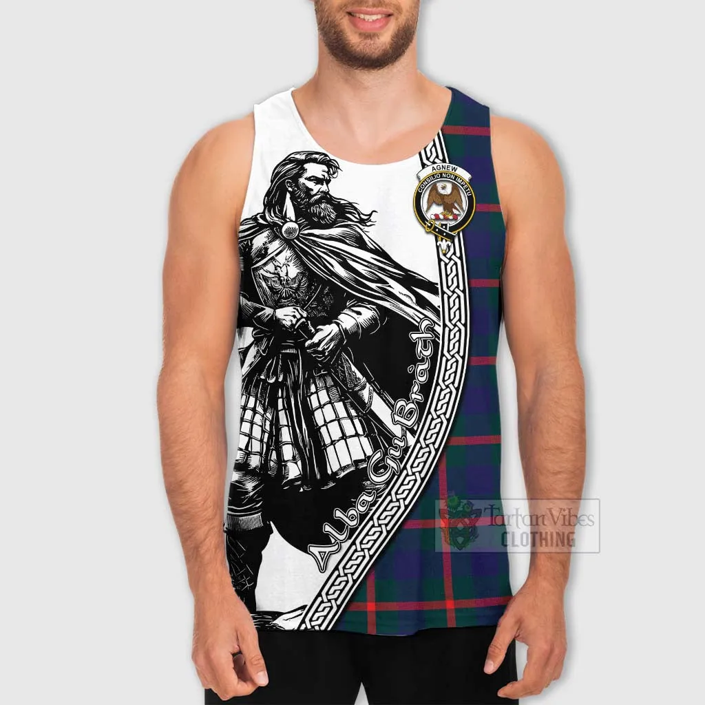 Agnew Tartan Clan Crest Men's Tank Top with Highlander Warrior Celtic Style