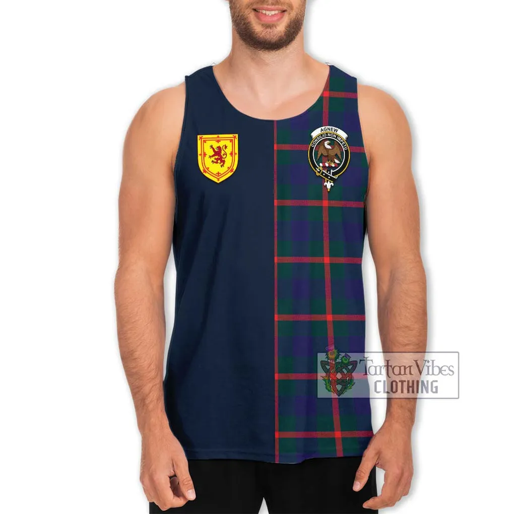 Agnew Tartan Men's Tank Top Alba with Scottish Lion Royal Arm Half Style