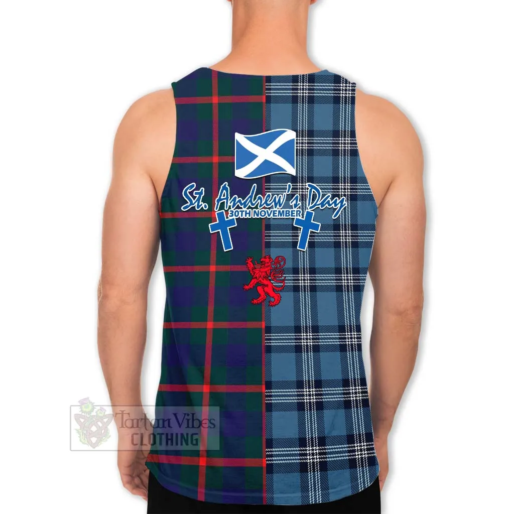 Agnew Tartan Men's Tank Top Happy St. Andrew's Day Half Tartan Style