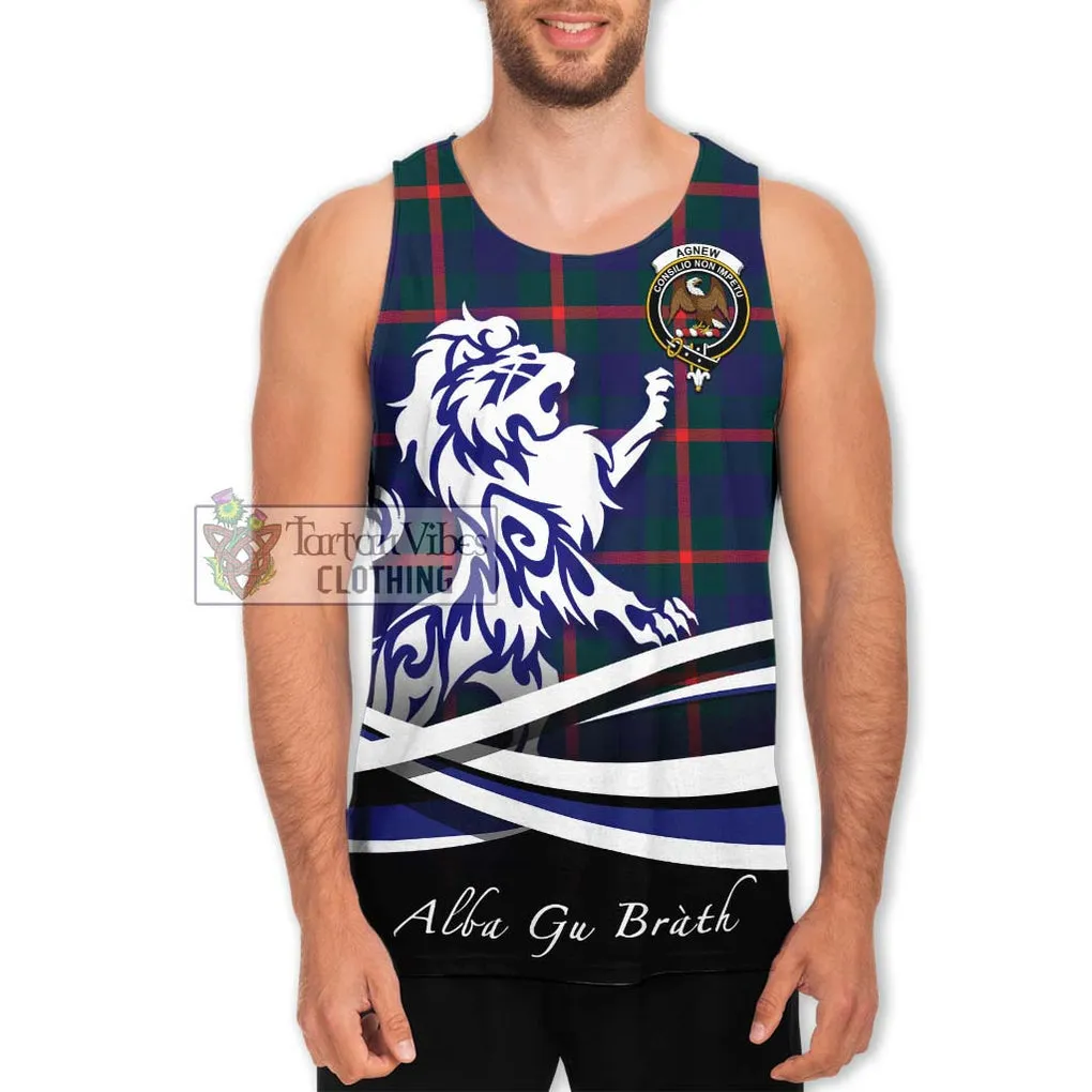 Agnew Tartan Men's Tank Top with Alba Gu Brath Regal Lion Emblem