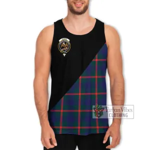 Agnew Tartan Men's Tank Top with Family Crest and Military Logo Style