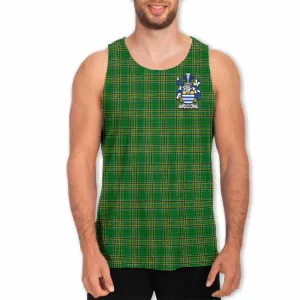 Aiken Irish Clan Tartan Men's Tank Top with Coat of Arms