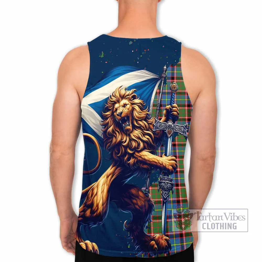 Aikenhead Tartan Family Crest Men's Tank Top with Scottish Majestic Lion