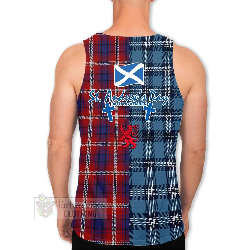 Ainslie Tartan Men's Tank Top Happy St. Andrew's Day Half Tartan Style