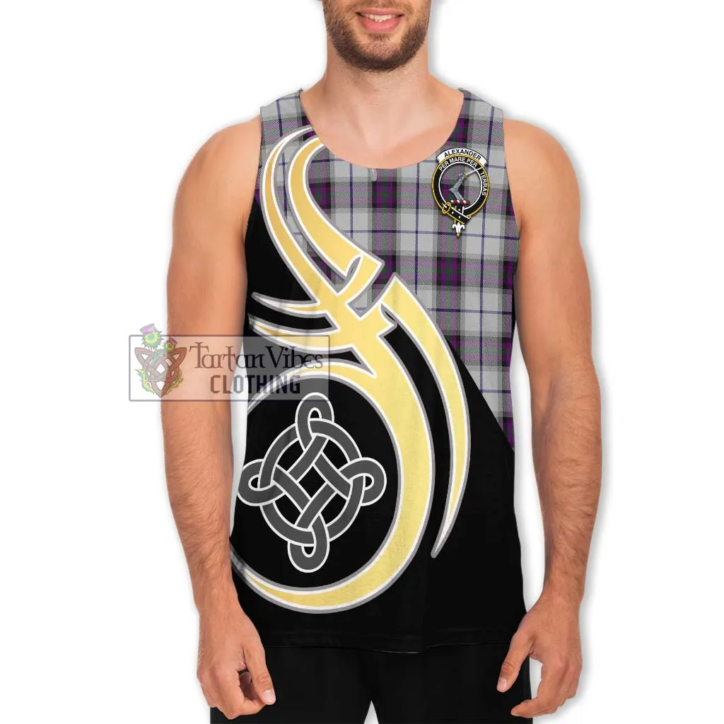 Alexander of Menstry Dress Tartan Men's Tank Top with Family Crest and Celtic Symbol Style