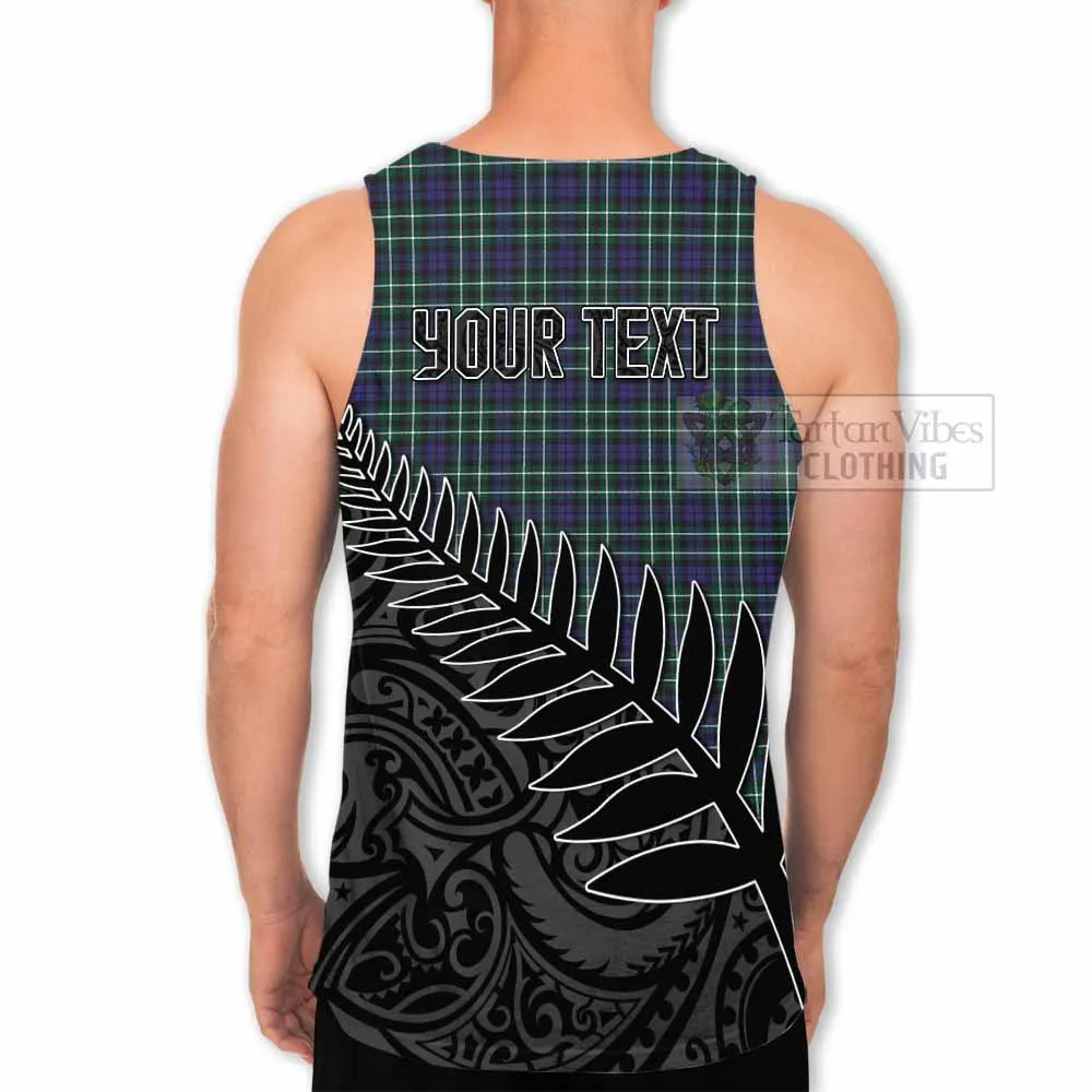 Allardice Crest Tartan Men's Tank Top with New Zealand Silver Fern Half Style