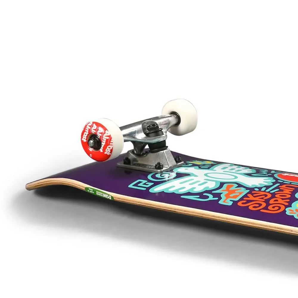 Almost Sky Skateistan Doodle Purple 7.875" Skateboard