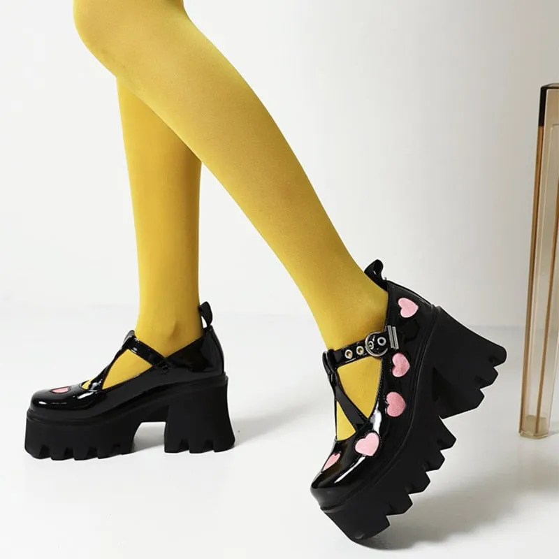 Amozae-Back  To School Outfit   2024 Women Summer Fashion Mary Jane Shoes Ladies New Kawaii High Heeled Platform Shoes Female Original Casual Footwear Plus Size