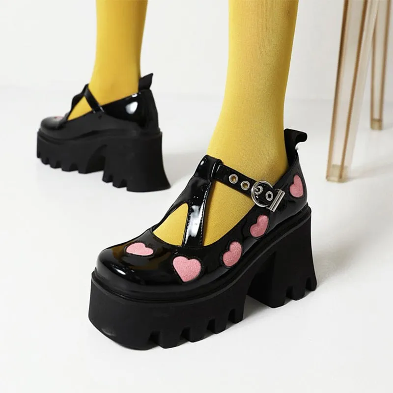 Amozae-Back  To School Outfit   2024 Women Summer Fashion Mary Jane Shoes Ladies New Kawaii High Heeled Platform Shoes Female Original Casual Footwear Plus Size