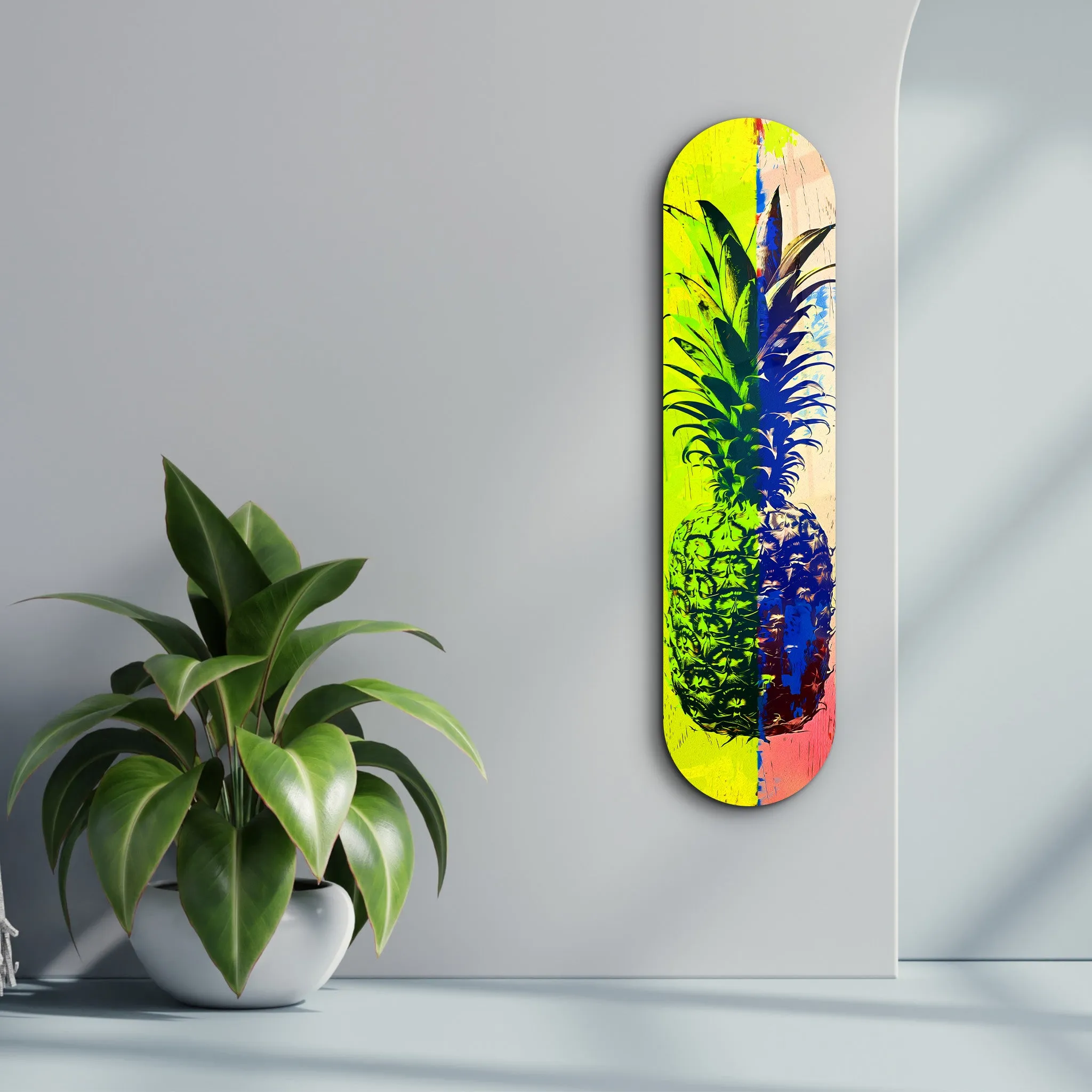 Ananas Lemon Beige | Glass Wall Art