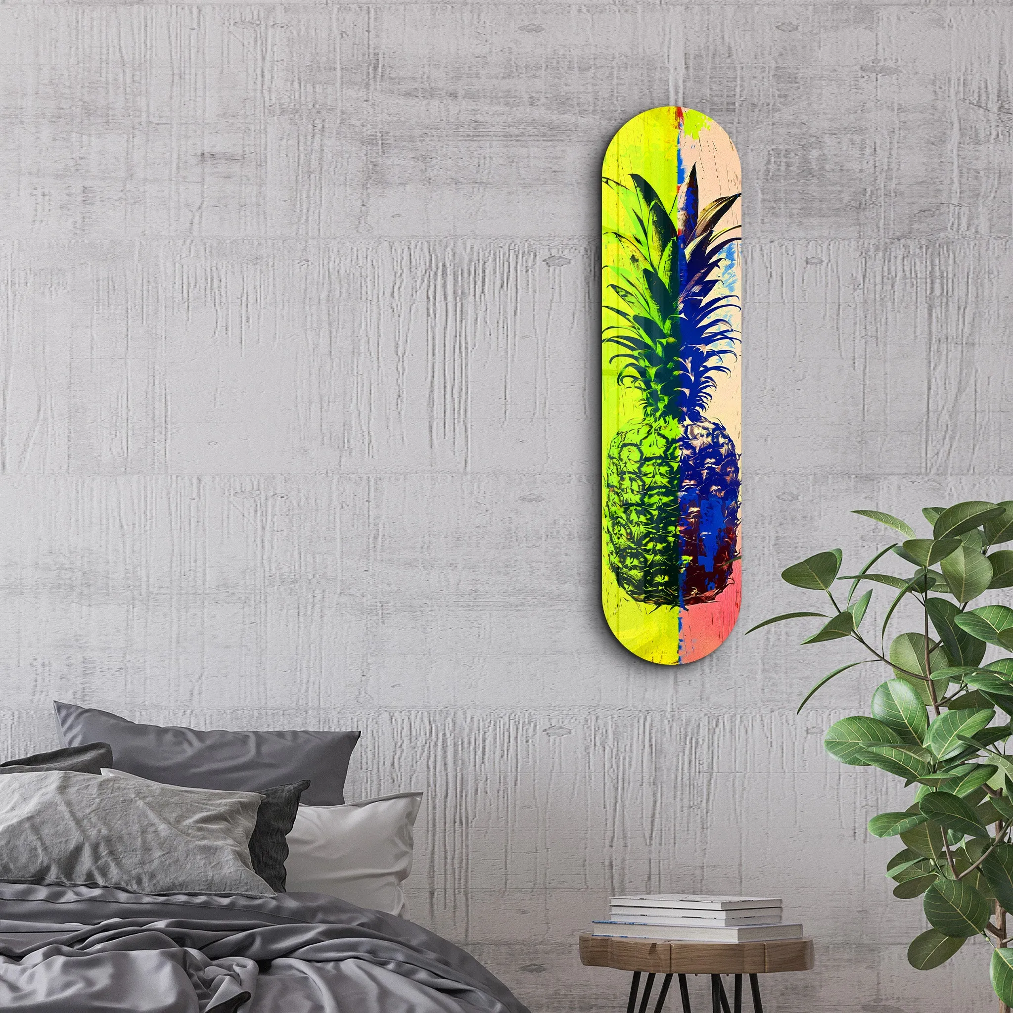 Ananas Lemon Beige | Glass Wall Art