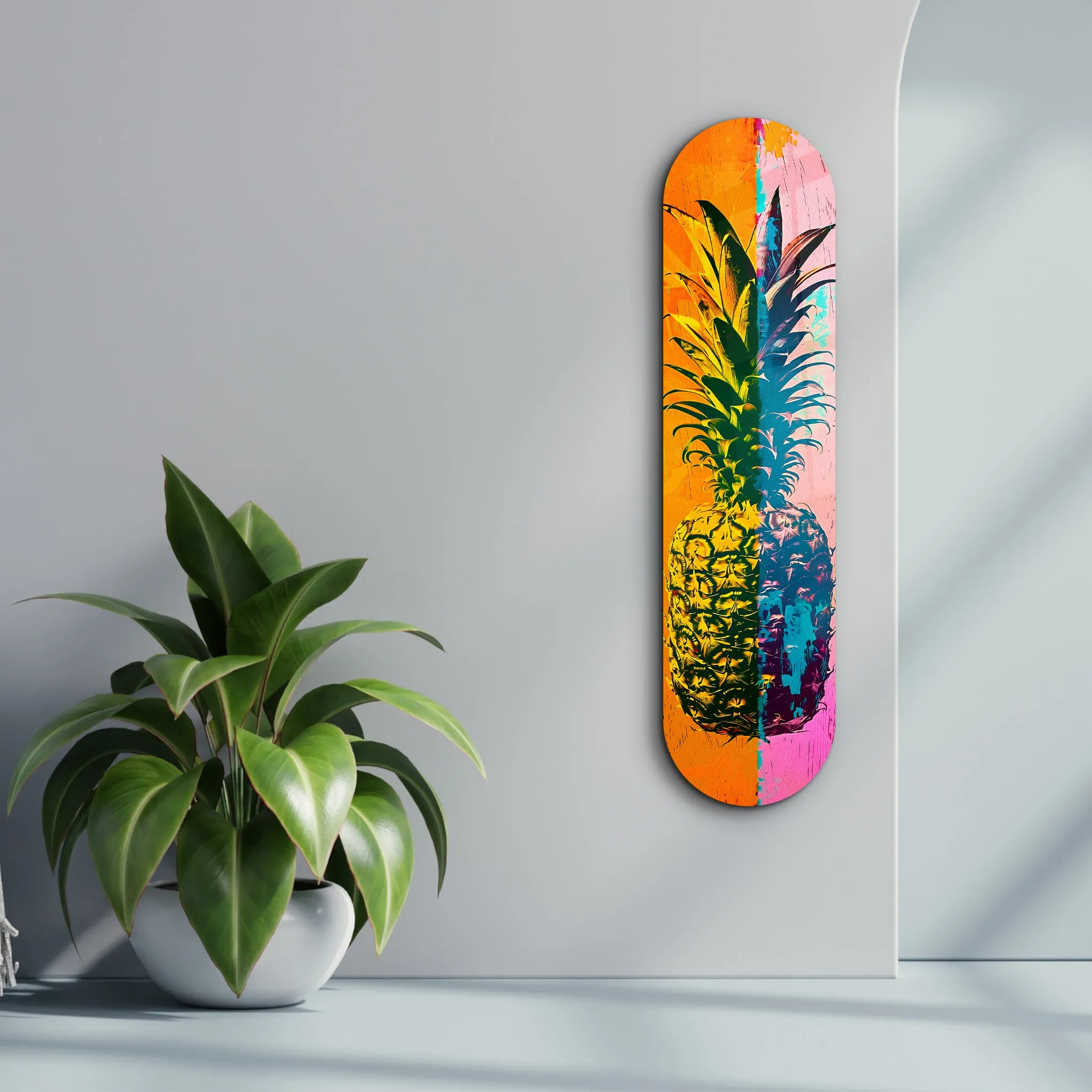 Ananas Pink Orange| Glass Wall Art