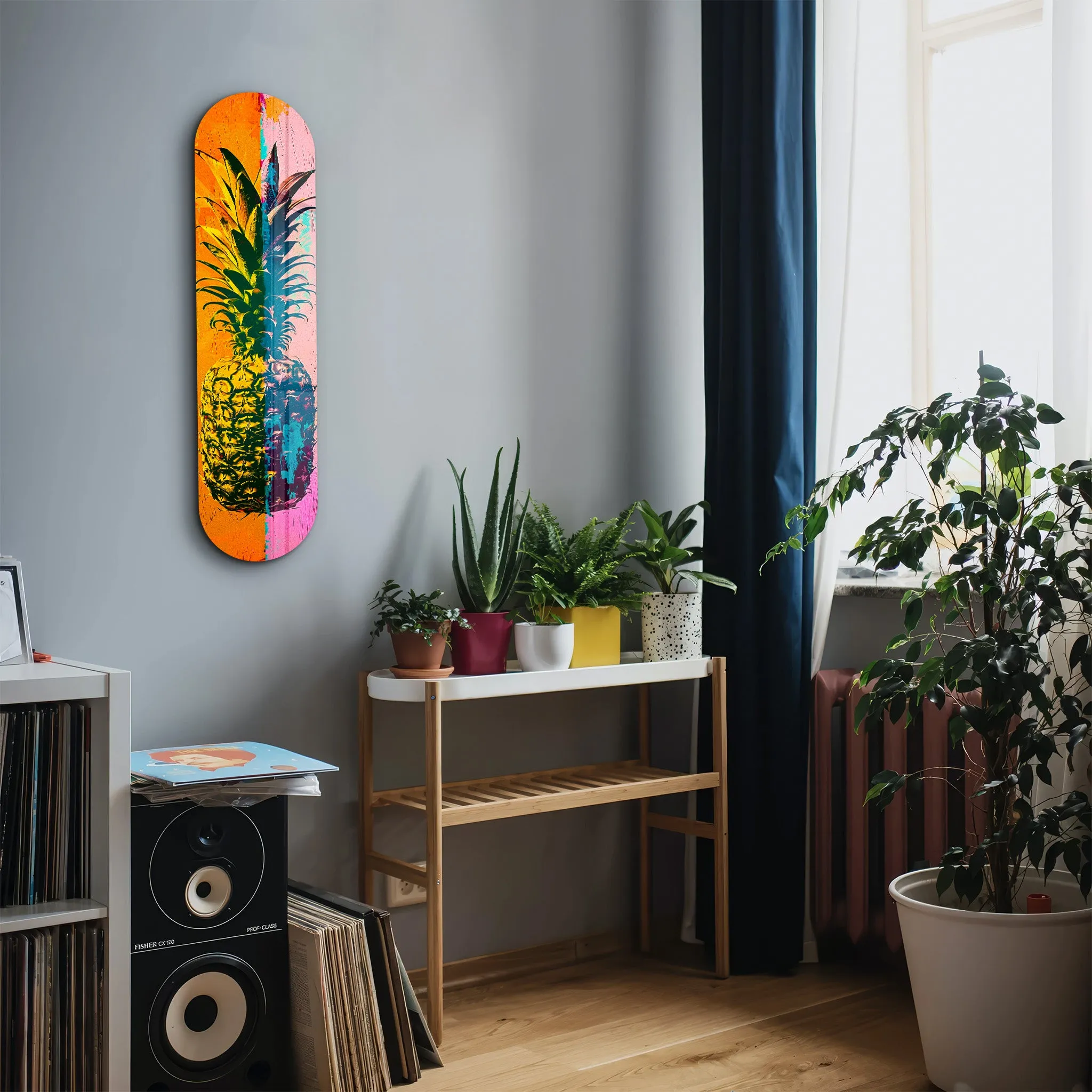 Ananas Pink Orange| Glass Wall Art