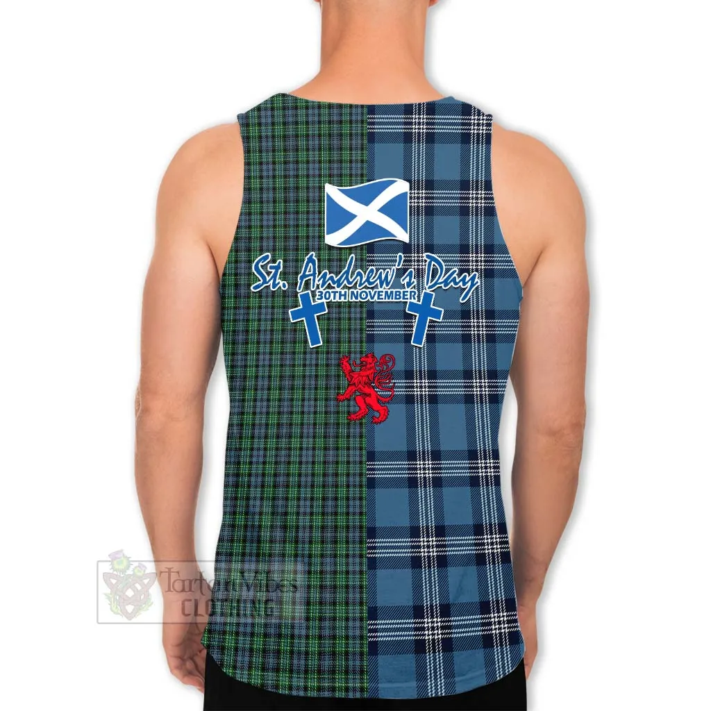 Arbuthnot Tartan Men's Tank Top Happy St. Andrew's Day Half Tartan Style