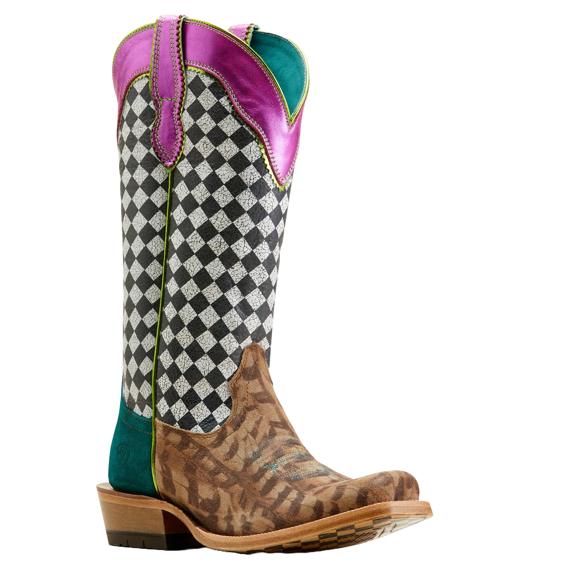 Ariat  Ladies Futurity Checkered Hashtag Western Boot 10051022