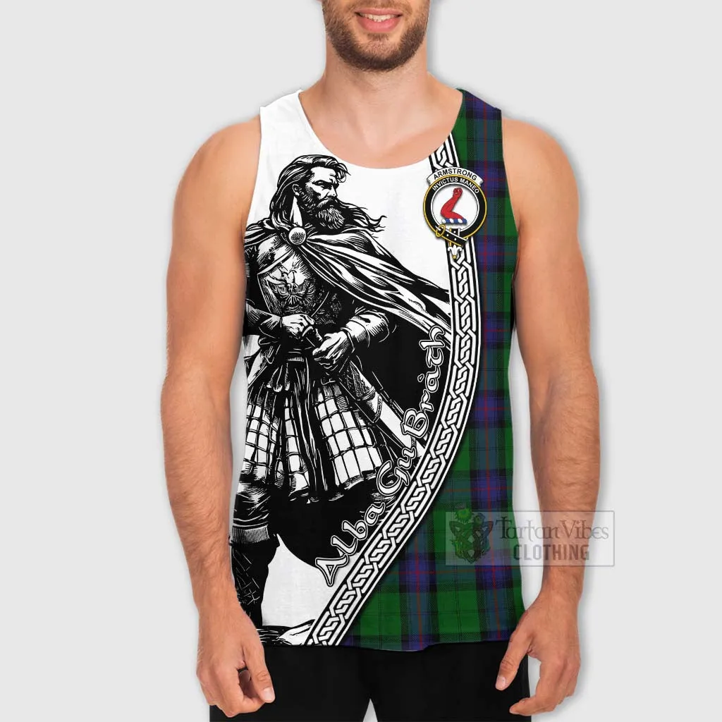 Armstrong Tartan Clan Crest Men's Tank Top with Highlander Warrior Celtic Style