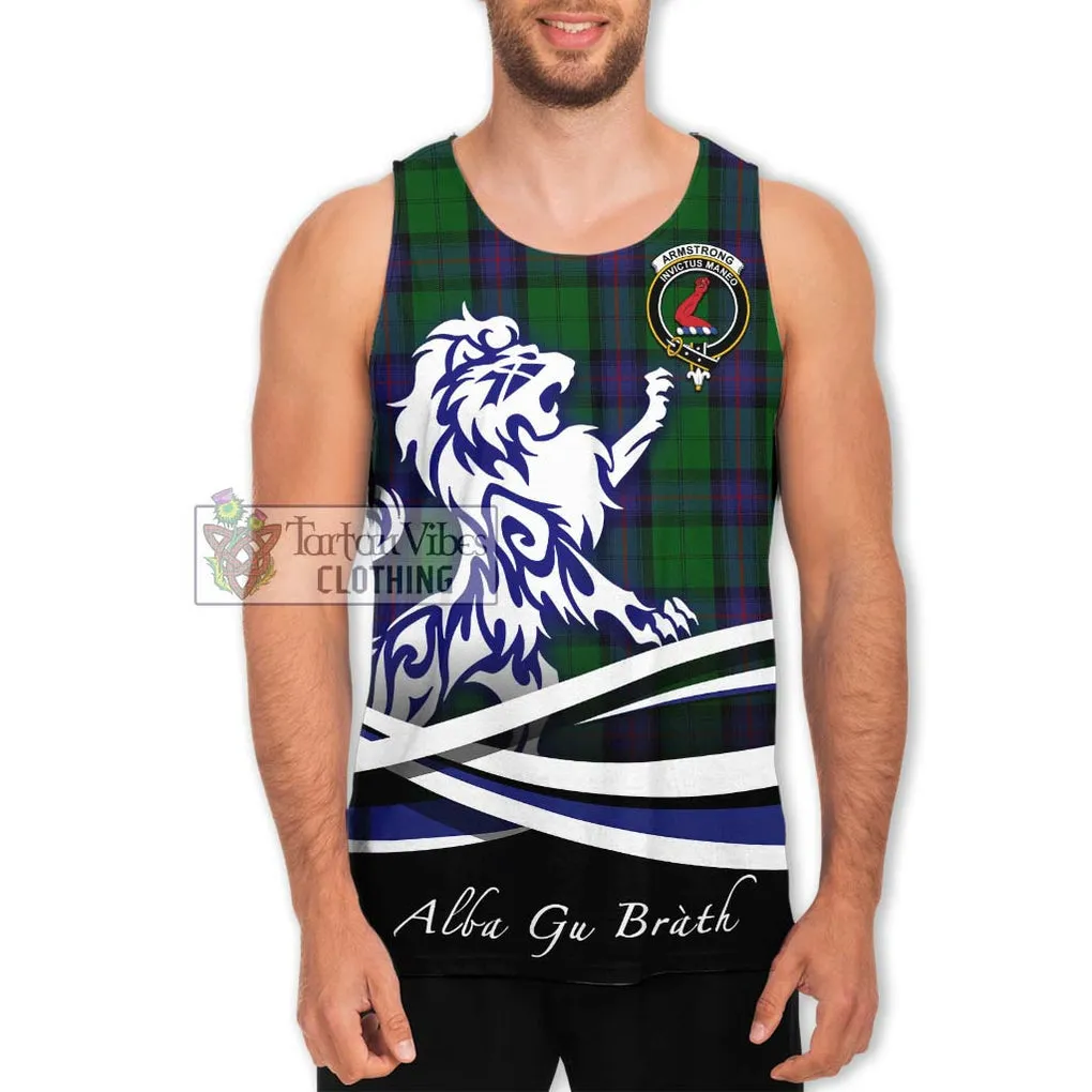 Armstrong Tartan Men's Tank Top with Alba Gu Brath Regal Lion Emblem