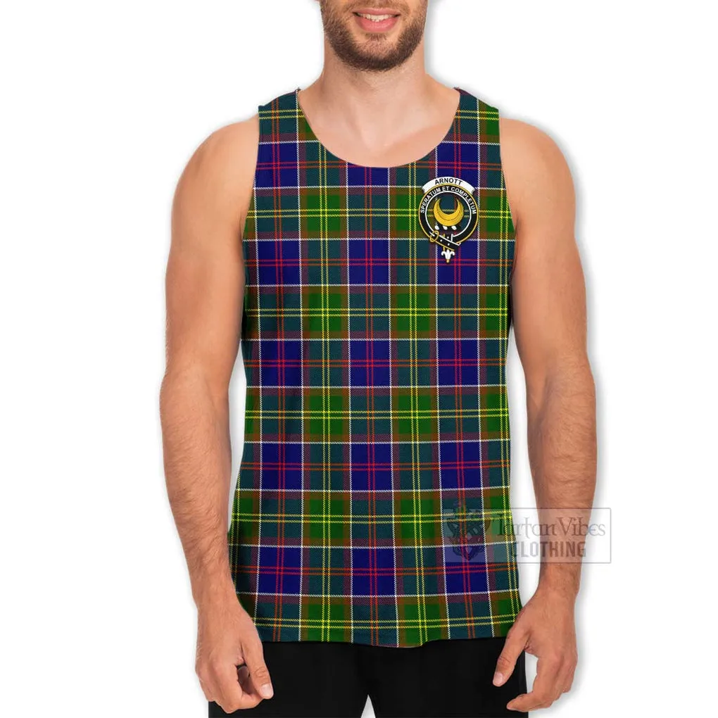 Arnott Tartan Men's Tank Top with Family Crest Celtic Skull Style