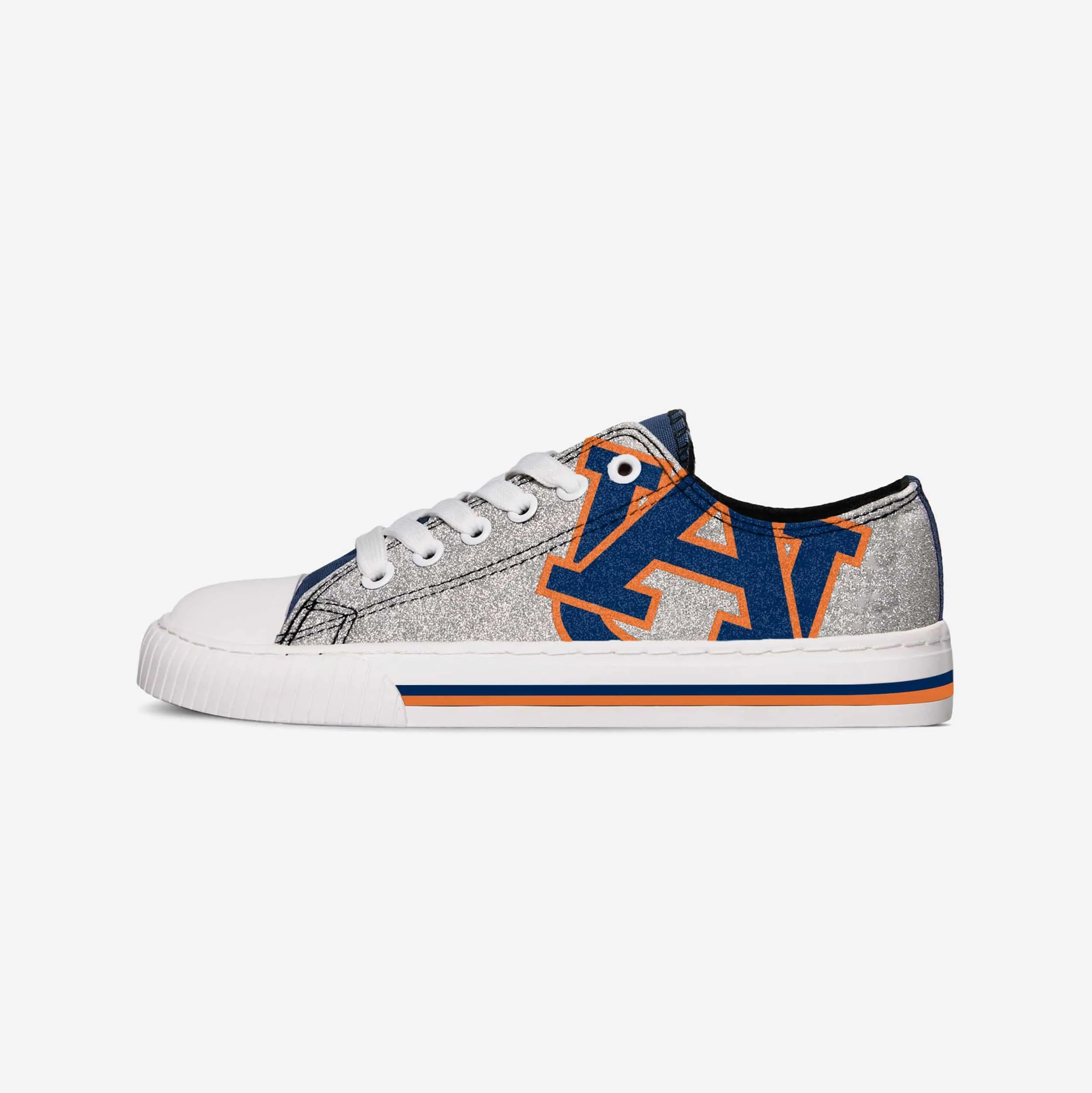 Auburn Tigers Womens Glitter Low Top Canvas Shoe