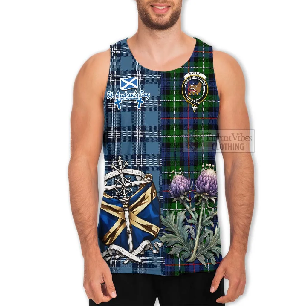 Baillie (Bailey) Tartan Men's Tank Top Happy St. Andrew's Day Half Tartan Style