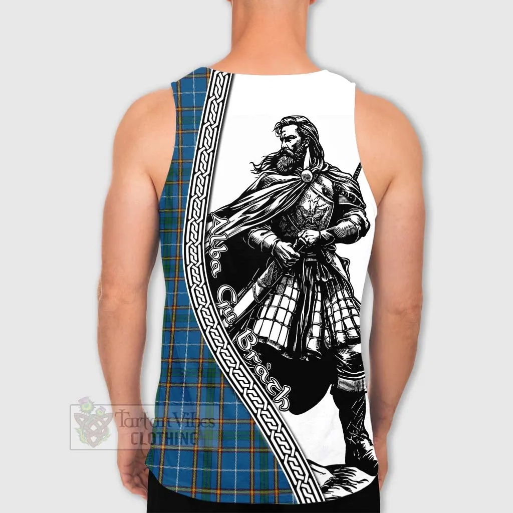 Bain Tartan Clan Crest Men's Tank Top with Highlander Warrior Celtic Style