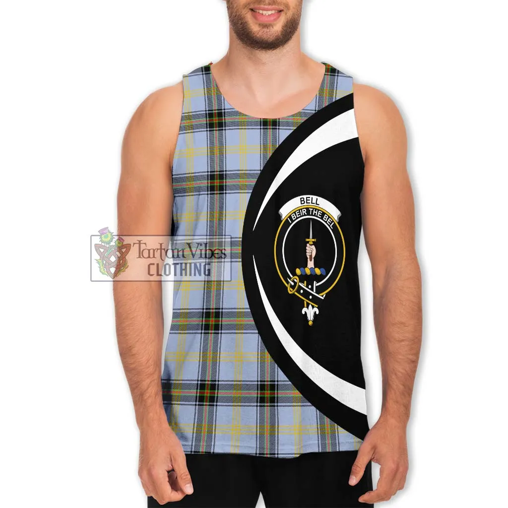 Bell of the Borders Tartan Men's Tank Top with Family Crest Circle Style