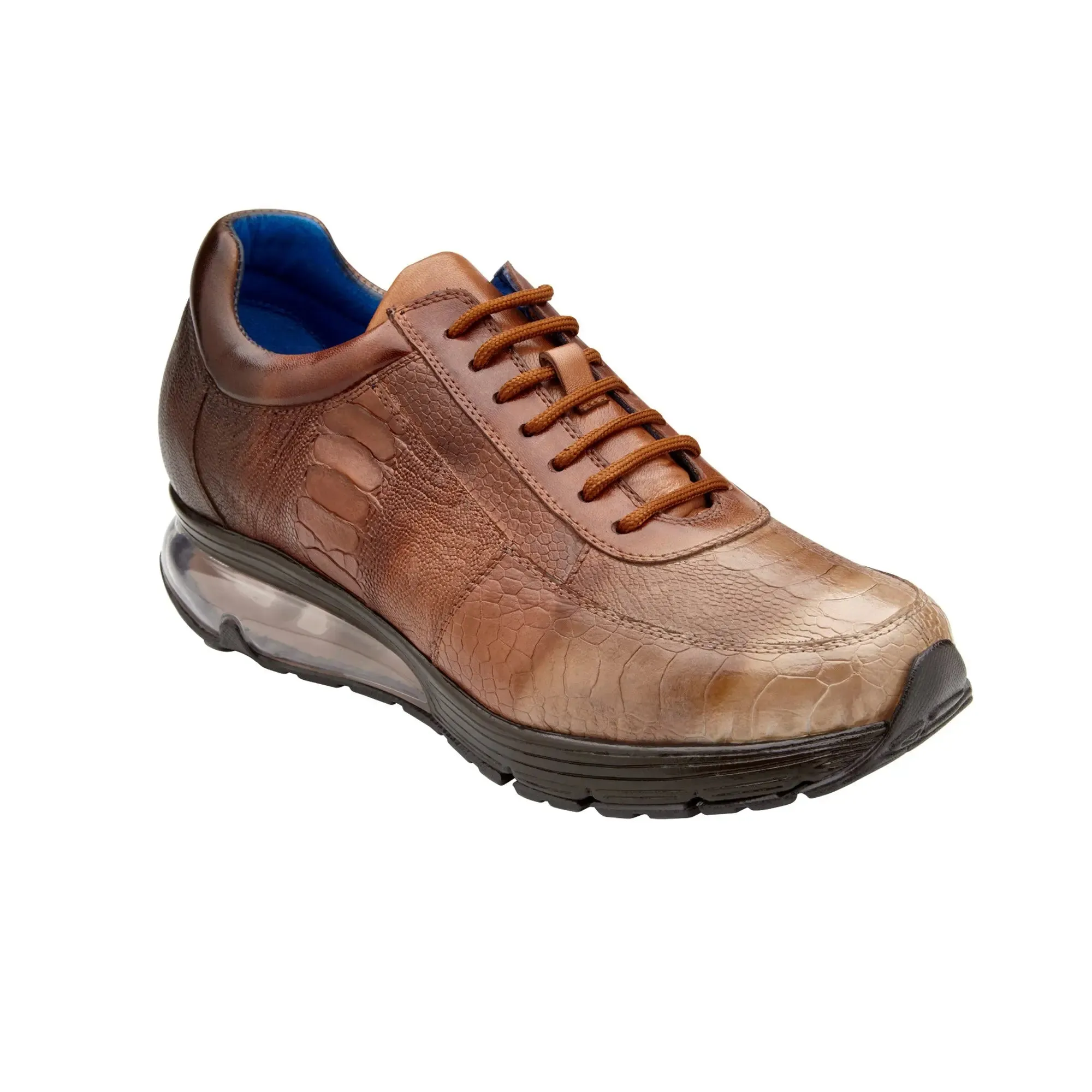 Belvedere George in Multi Rust Genuine Ostrich Hand-painted Sneakers