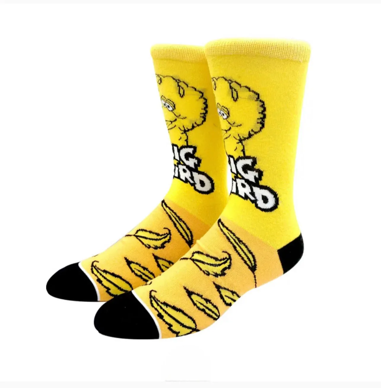 Big Bird Cartoon Socks, Fun Novelty Mens Crew Character Socks