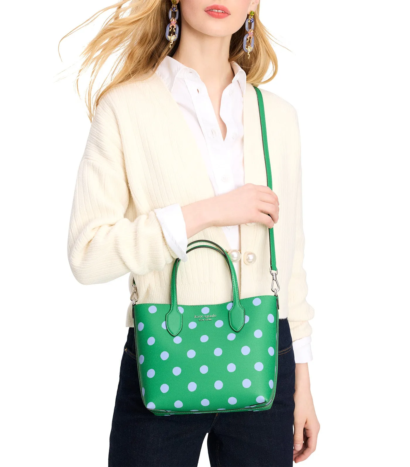 Bleecker Sunshine Dot Medium Crossbody Tote - Candy Grass Multi