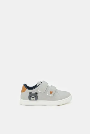 Boys Grey Velcro Sneakers