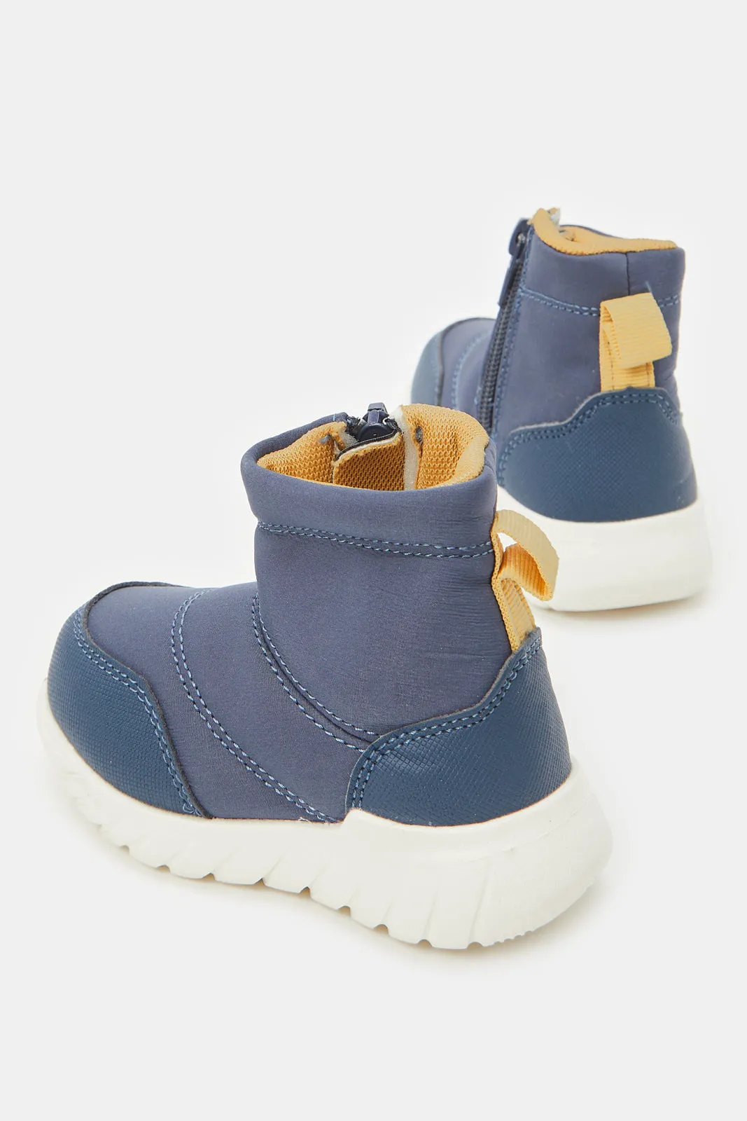 Boys Navy High-Top Pumps