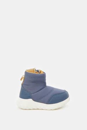 Boys Navy High-Top Pumps