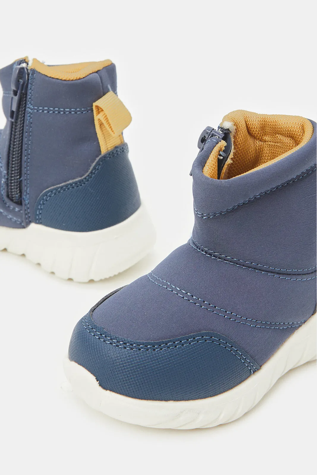 Boys Navy High-Top Pumps