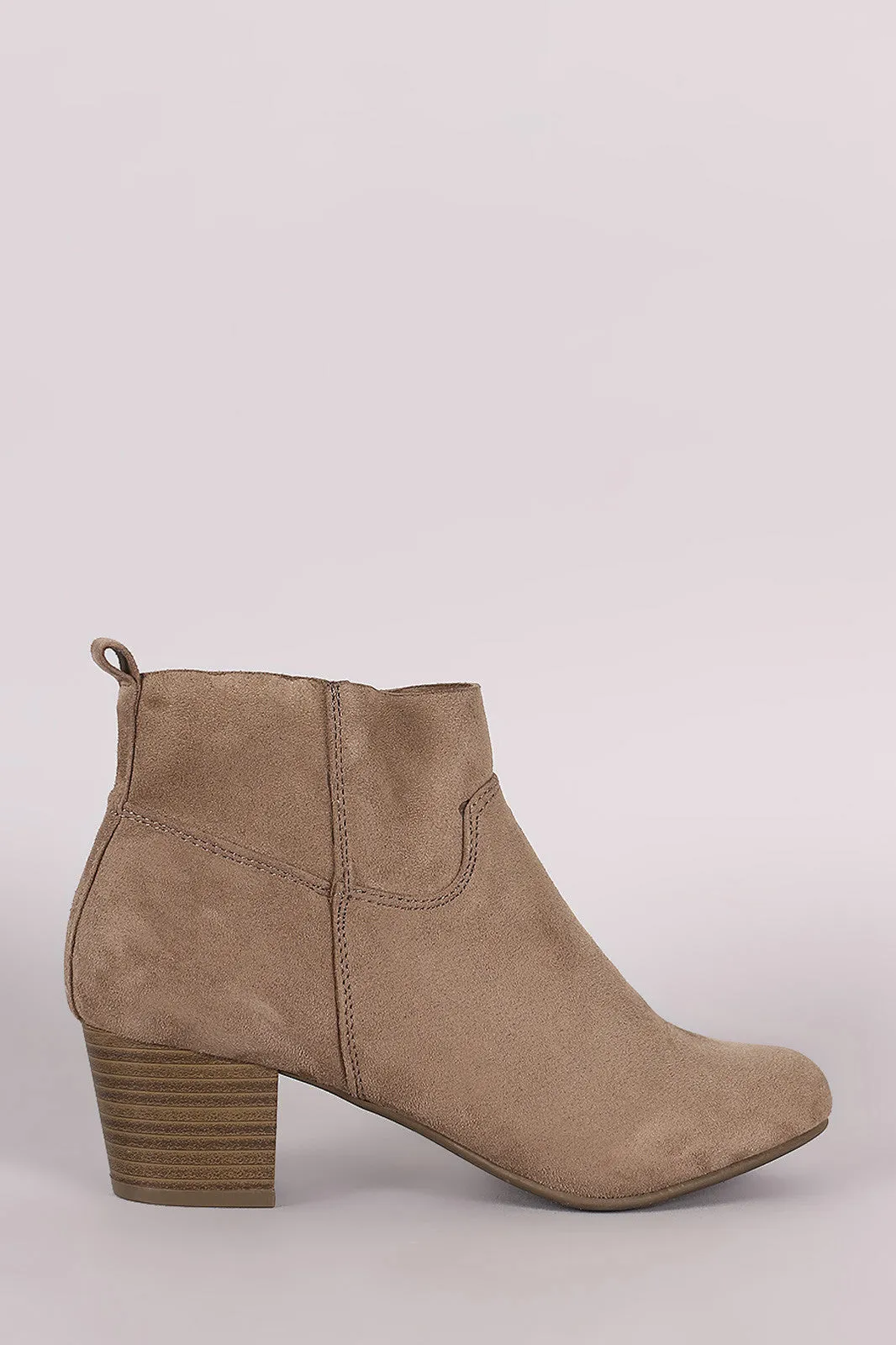 Breckelle Suede Block Heeled Booties