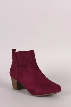 Breckelle Suede Block Heeled Booties