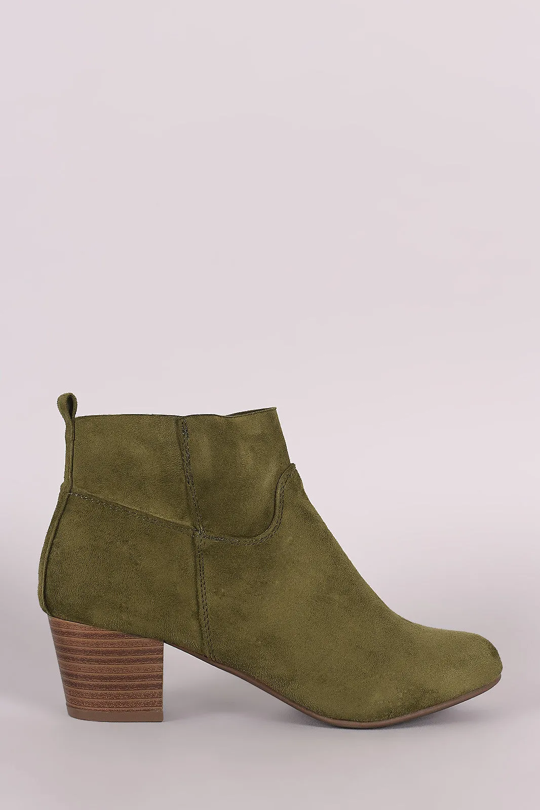 Breckelle Suede Block Heeled Booties