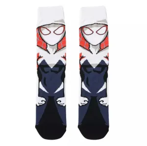 Cartoon Socks, Spider Gwen, Womens & Mens Fun Novelty Crew Character 360 Degree Artwork Designed Socks