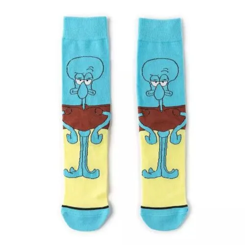 Cartoon Socks, Squidward  Fun Novelty Mens Crew Character Socks