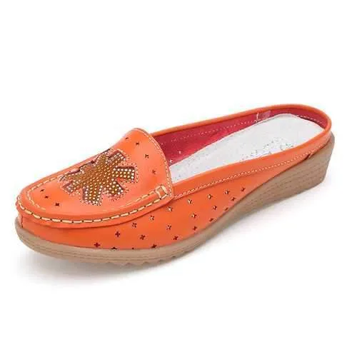 Casual Hollow Out Slip On Flat Loafers For Women